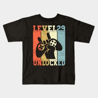 Level 29 Unlocked Video Gamer 29 Years Old 29th Birthday Level Unlocked Kids T-Shirt